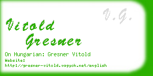 vitold gresner business card